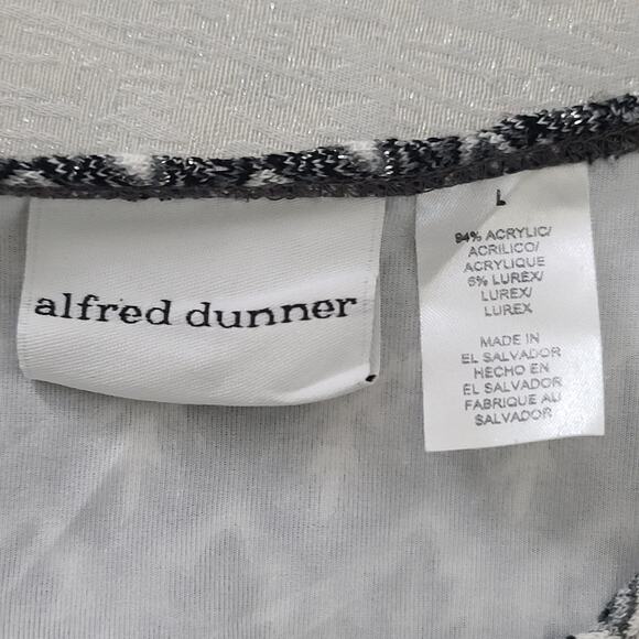 Alfred Dunner ladies top Glitter holiday black/silver Size Large Holiday party - Picture 8 of 9
